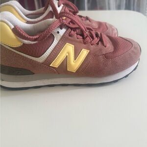 New Balance Maroon and Gold Athletic Shoes